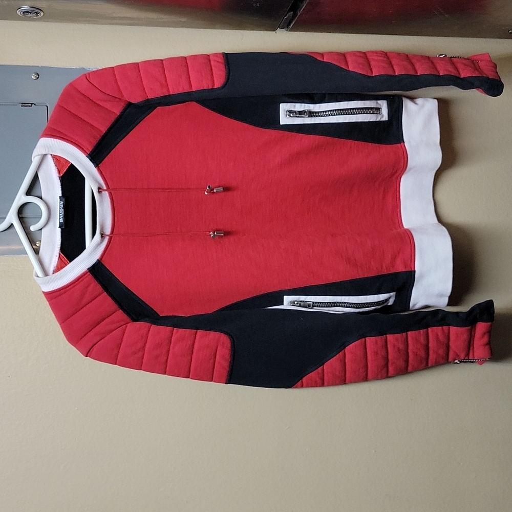 Balmain sweatshirt motorcycle couture runway  mens